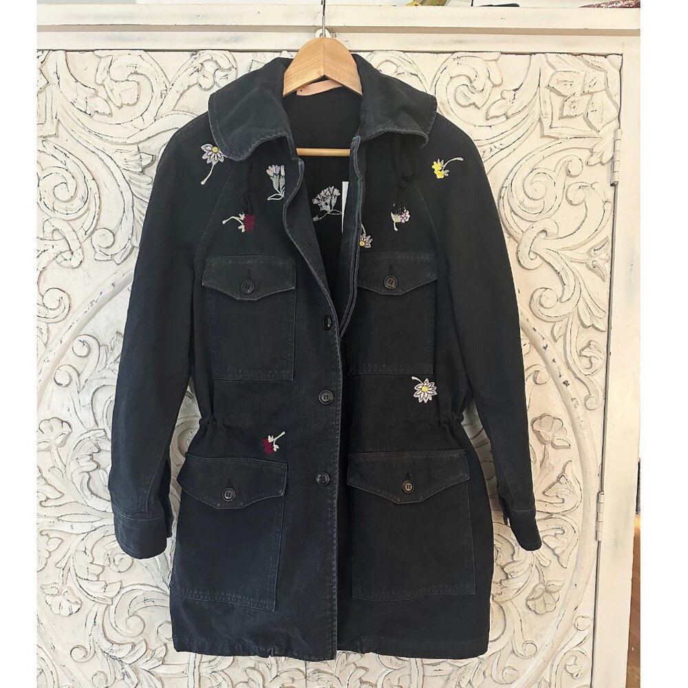 Bliss And Mischief Embroidered Utility Jacket Size 1 S